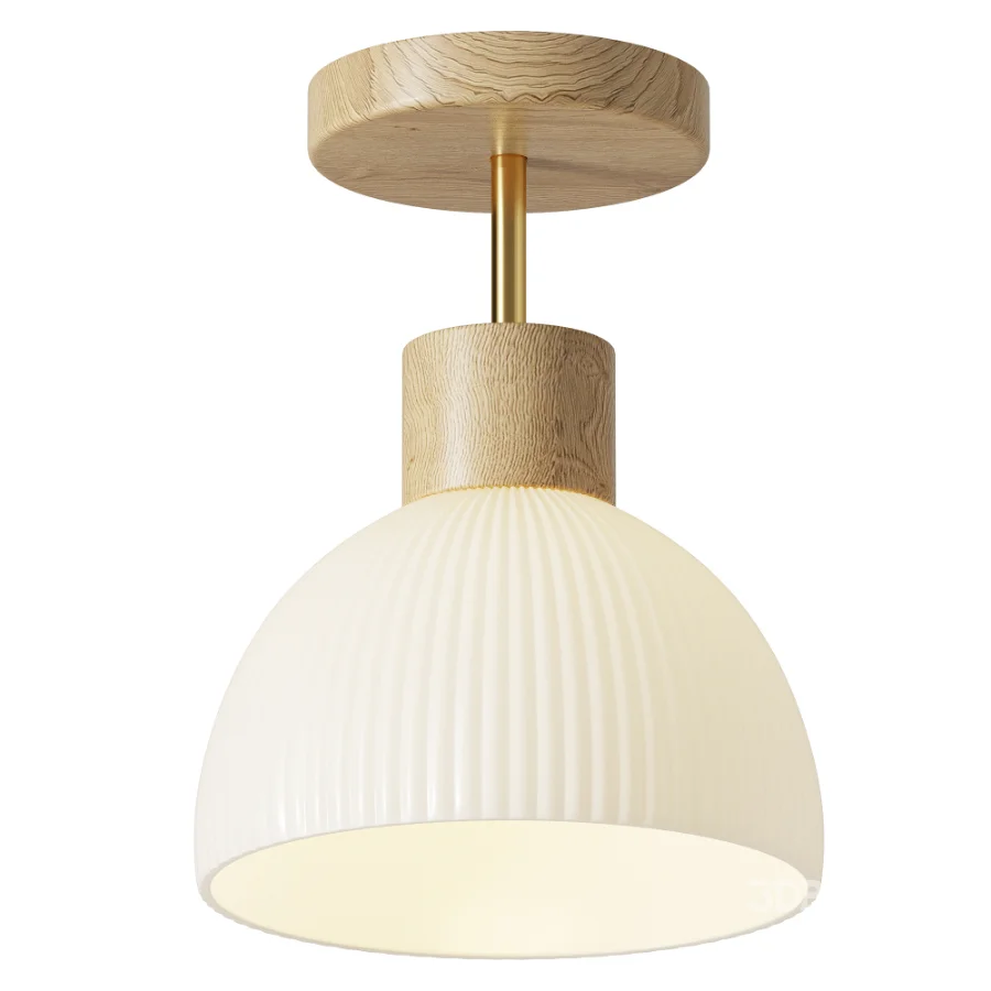 Nordic Glass Semi Flush Ceiling Light 1 Light Image 1