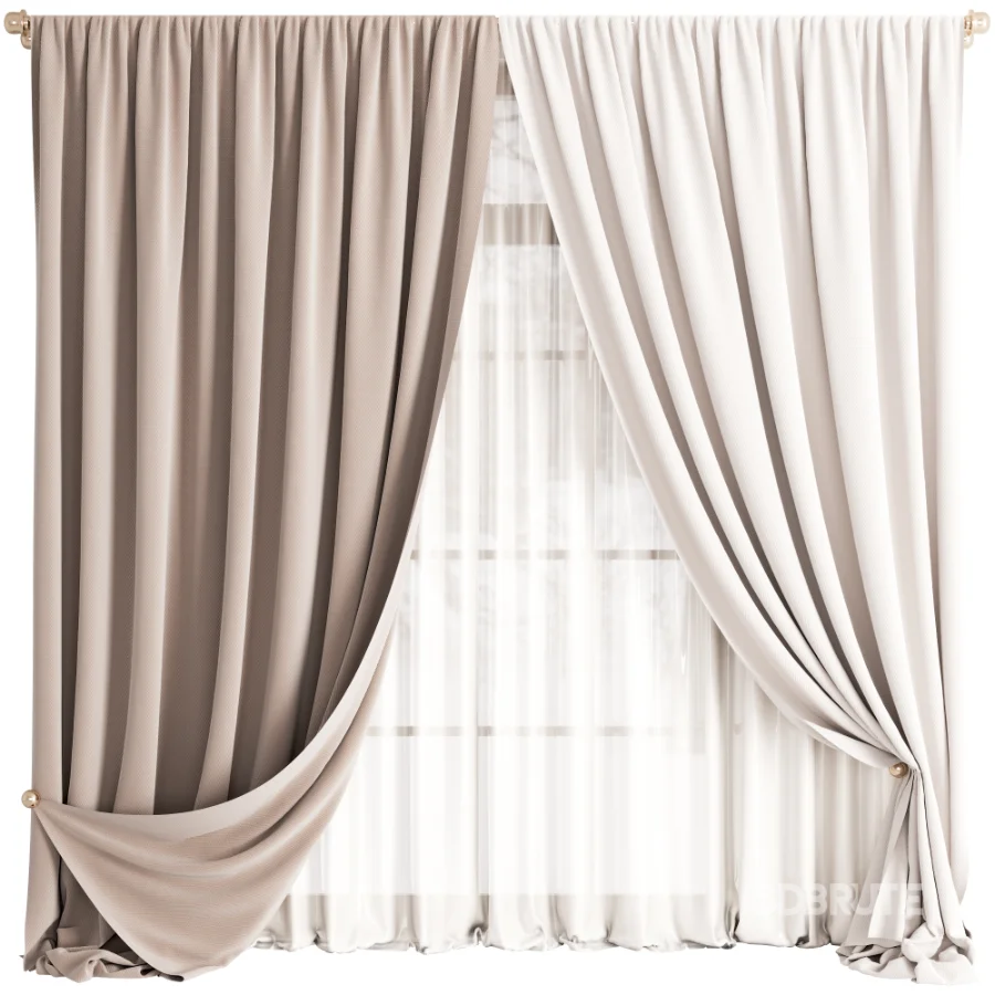 Silk and Cotton Curtain Set 112 Image 1