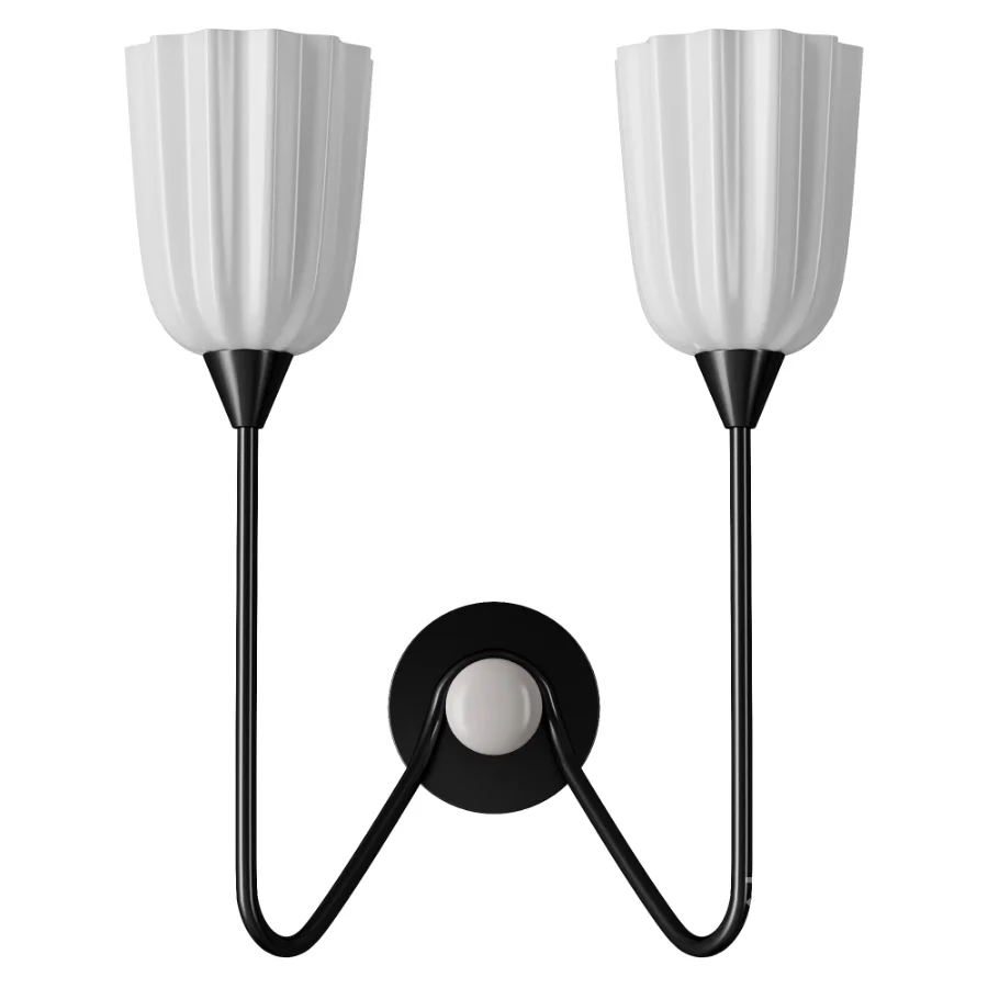 Soho Home Quaid Frosted Glass Wall Light Image 3