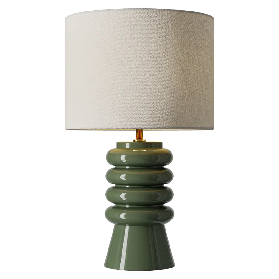 Rahya Green Glass Table Lamp Image 1