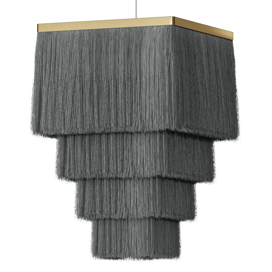 Square Fringed Pendant Lampshade Image 2