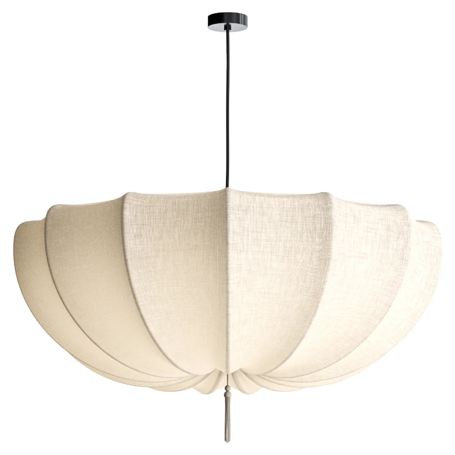 Nordic Cream Fabric Pendant Light Image 2