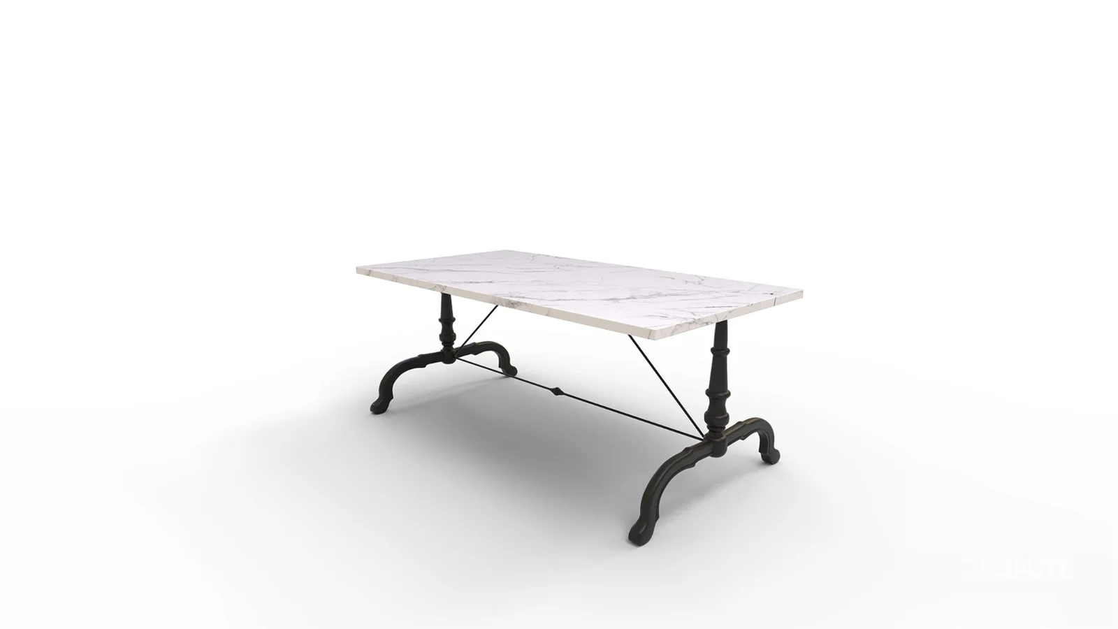 La Coupole Rectangular Iron Bistro Table Image 2