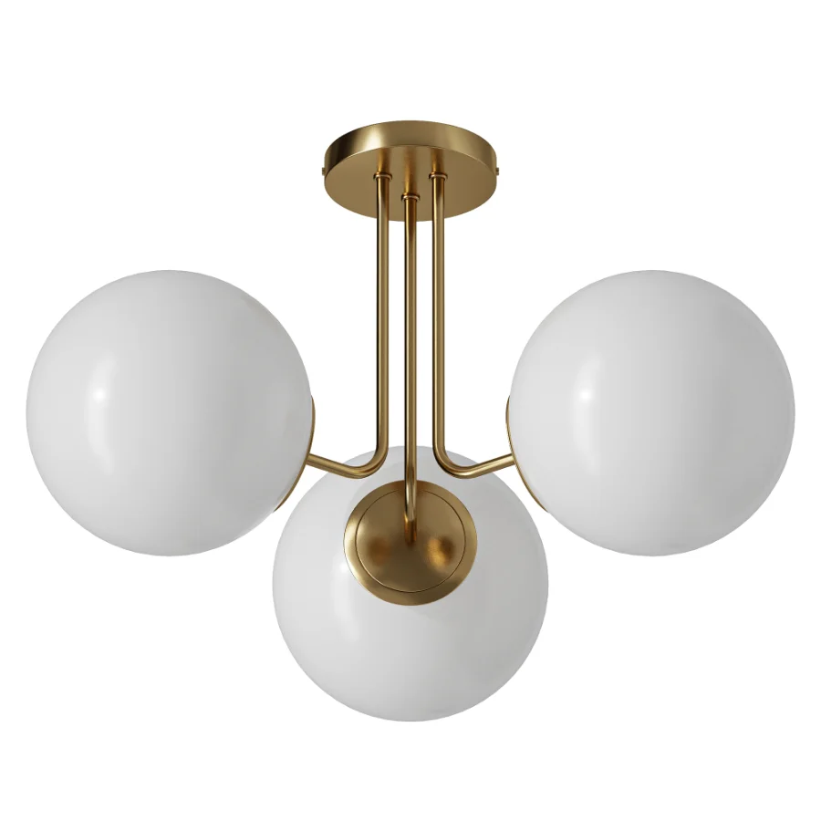 Kaynen 3 Light Modern Sputnik Semi Flush Mount Image 2
