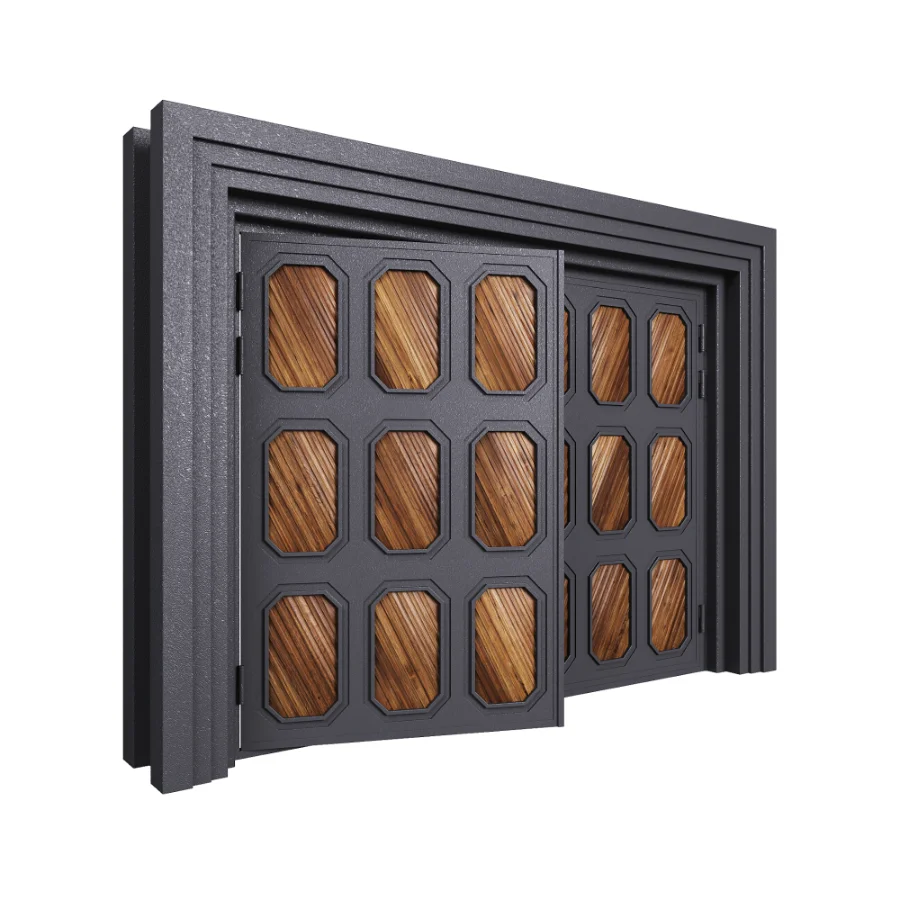 Iron gate with wooden details Image 2