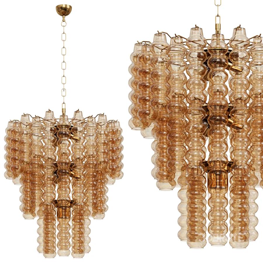 Murano Chandelier Curva Rosa 48 Tubes Image 4