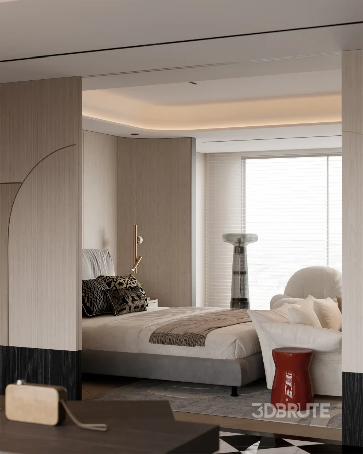 Modern master bedroom dressing room and work room Image 11