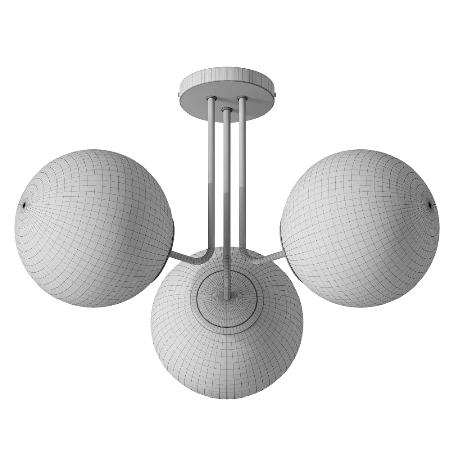 Kaynen 3 Light Modern Sputnik Semi Flush Mount Image 3