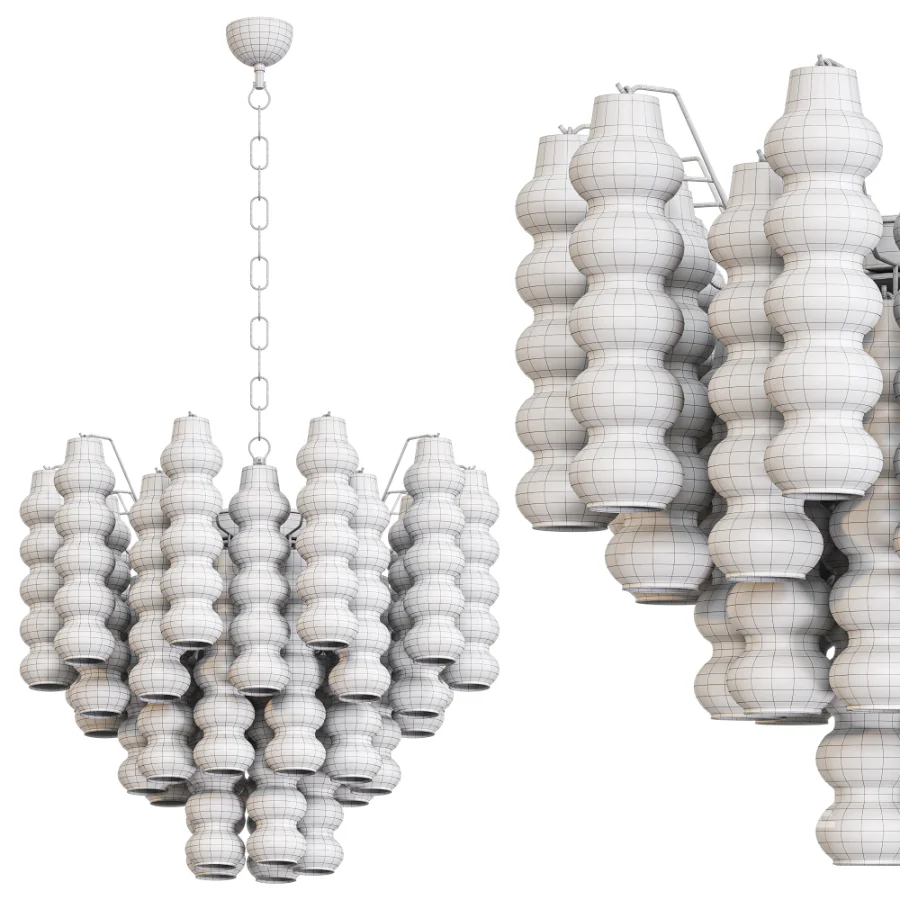 Murano Chandelier Curva Rosa 36 Tubes Image 7