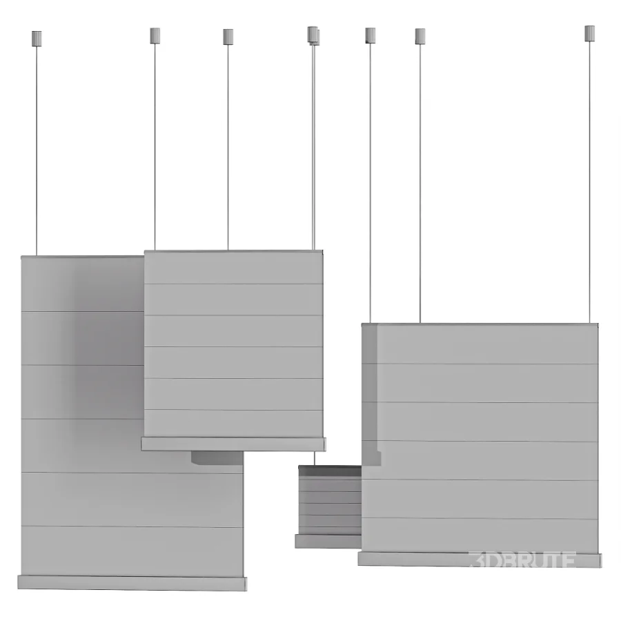 Square Fabric Linear Pendant Image 3