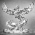 Golden Blue Phoenix Abstract Metal Sculpture - Thumbnail 7