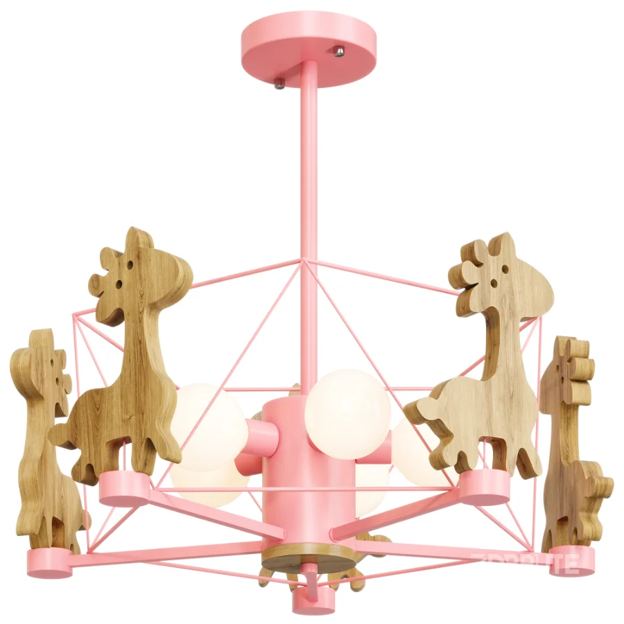Lovely Deer Wooden Chandelier Image 6