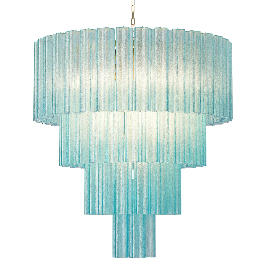 Turquoise Murano Glass Chandelier 1980s Image 1