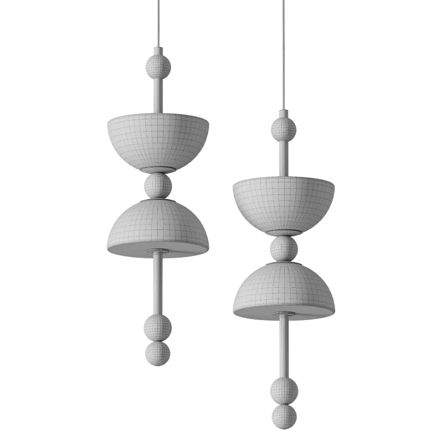 Hozo Design Duo Alabaster Brass Pendant Image 3