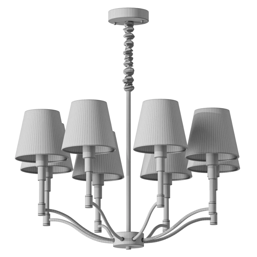 Meridian Mid Century Brass Chandelier 8 heads Image 2