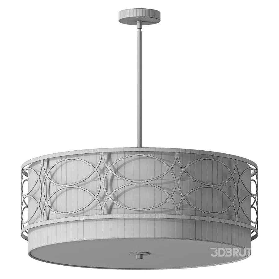 Wrought Studio Black Fabric Drum Chandelier 4 Light Image 3