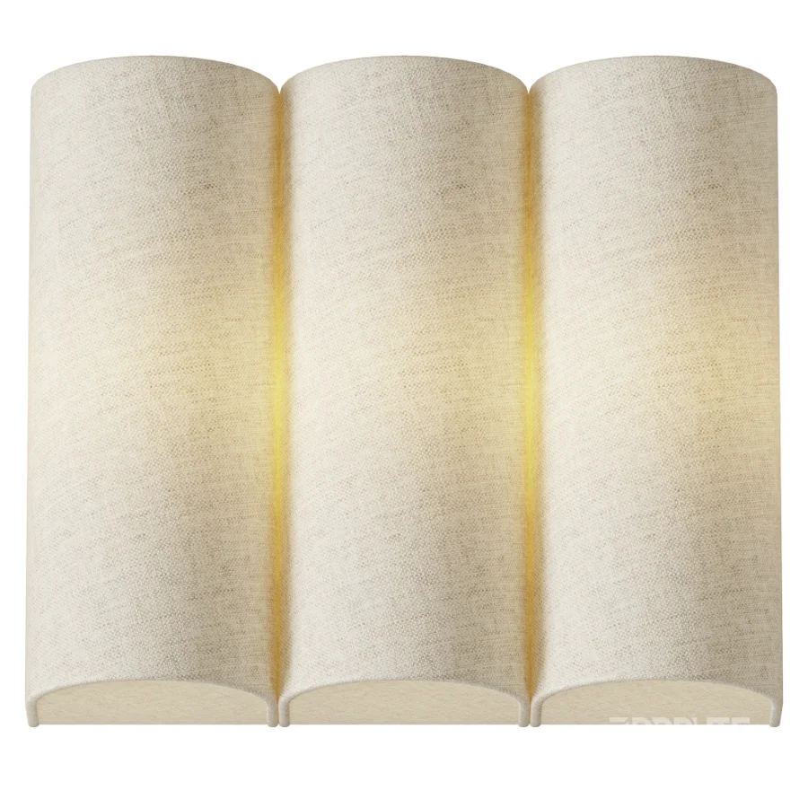 Folia scalloped natural linen wall light Image 1