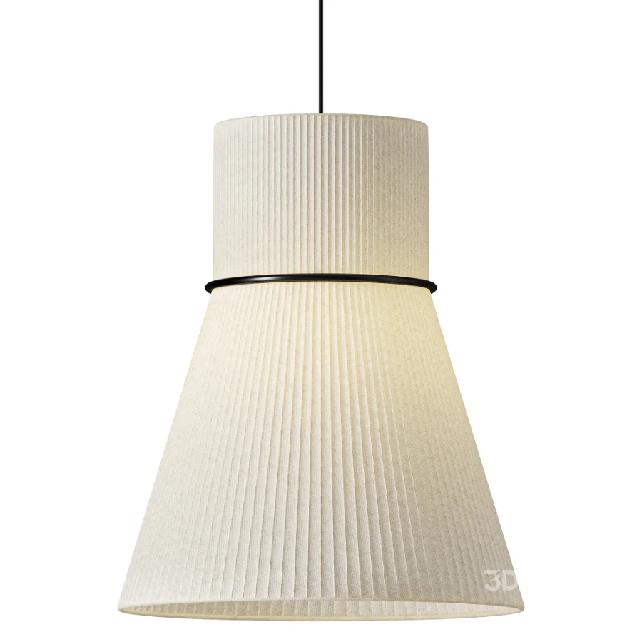 Lustria Suspension Fabric Pleated Cone Chandelier White B Image 2