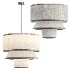 Bruna Walnut Wood and Linen Pendant Light - Thumbnail 1