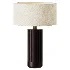 Nitara Chocolate Ribbed Concrete Brass Fabric Table Lamp - Thumbnail 1