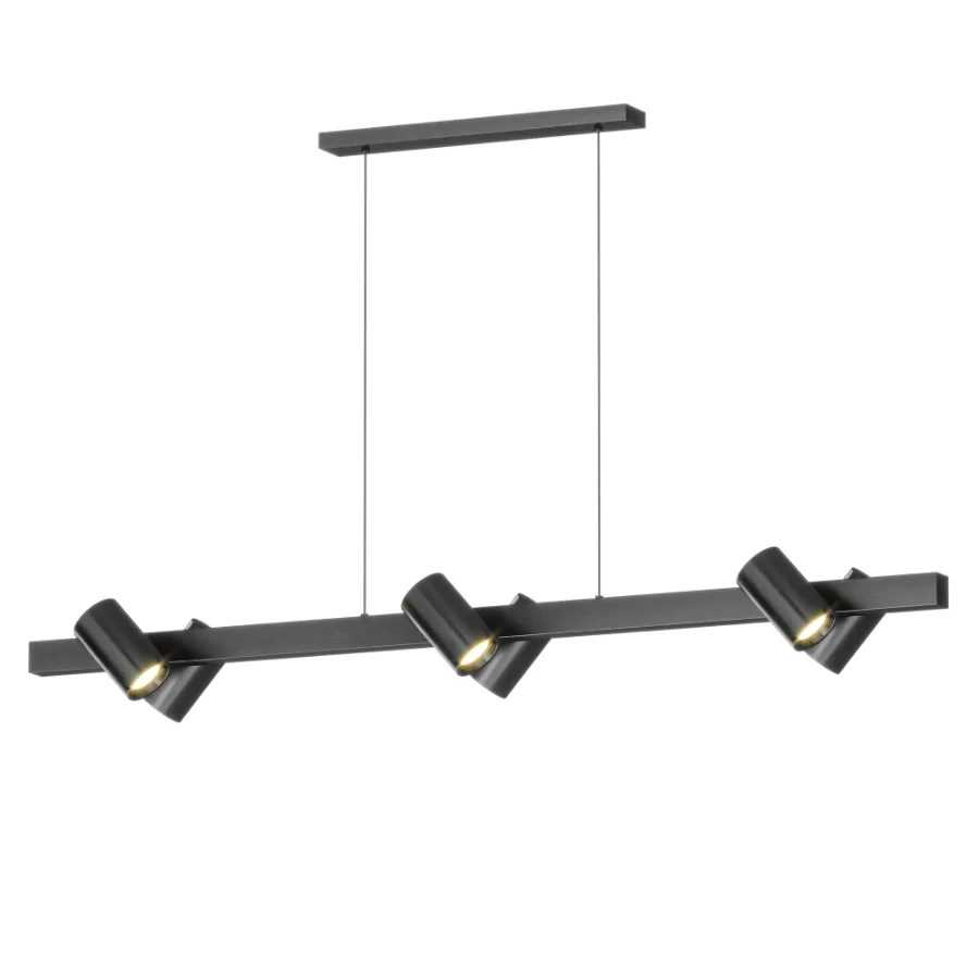 Lindby Savoli Pendant Light 116 cm Black 6 Bulb Image 2