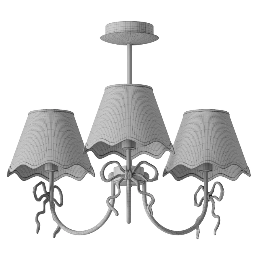 Serynthis Vintage Tapered Fabric Brass Bow Ceiling Light Image 3