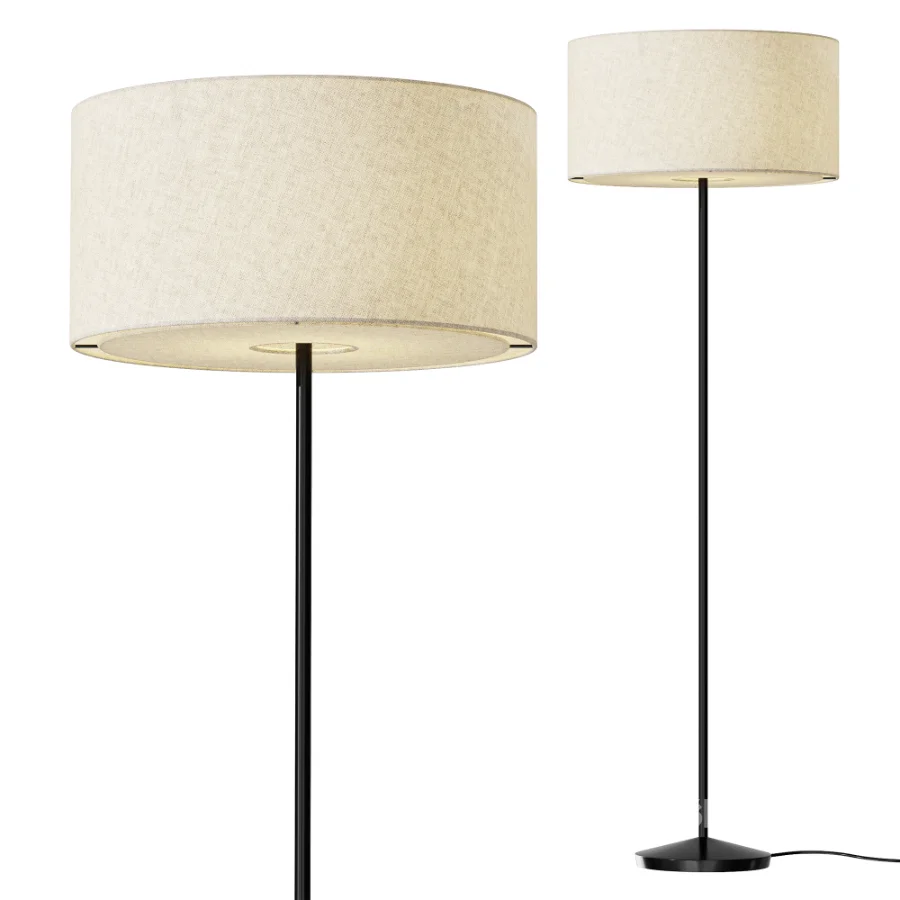 Zara Home Wooden Body Floor Lamp Image 1