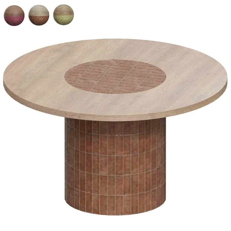 Round Welcome Dining Table in Caramel Image 4