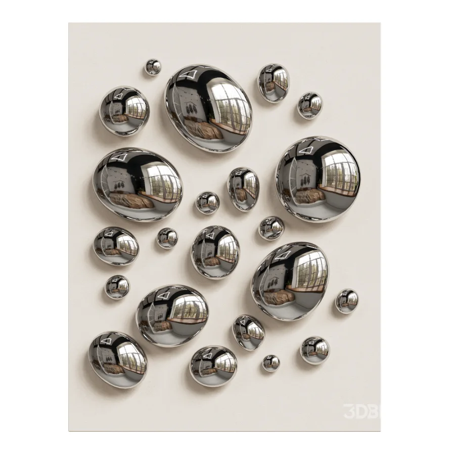 Chrome Bubble Wall Decor Image 2