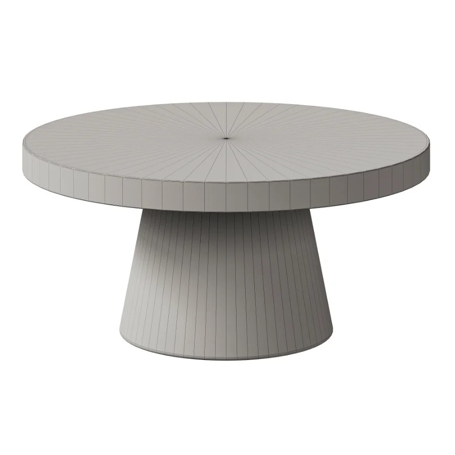 Pisa Pedestal Travertine look Coffee Table – Indoor & Outdoor Table Image 4
