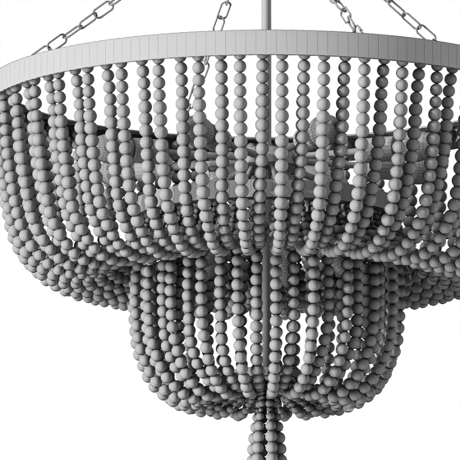Regina Andrew Cameron White Rattan Chandelier Image 4