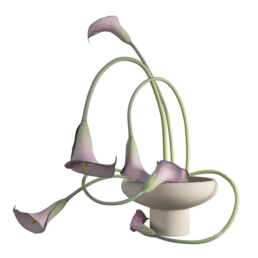 Modern Ikebana Calla Lily Arrangement Bouquet Image 4