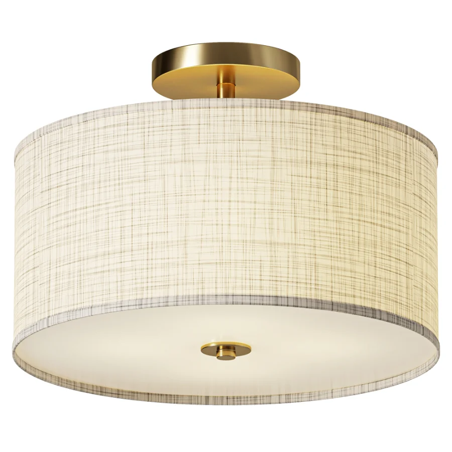 Semi Flush Mount Drum Ceiling Light Image 1