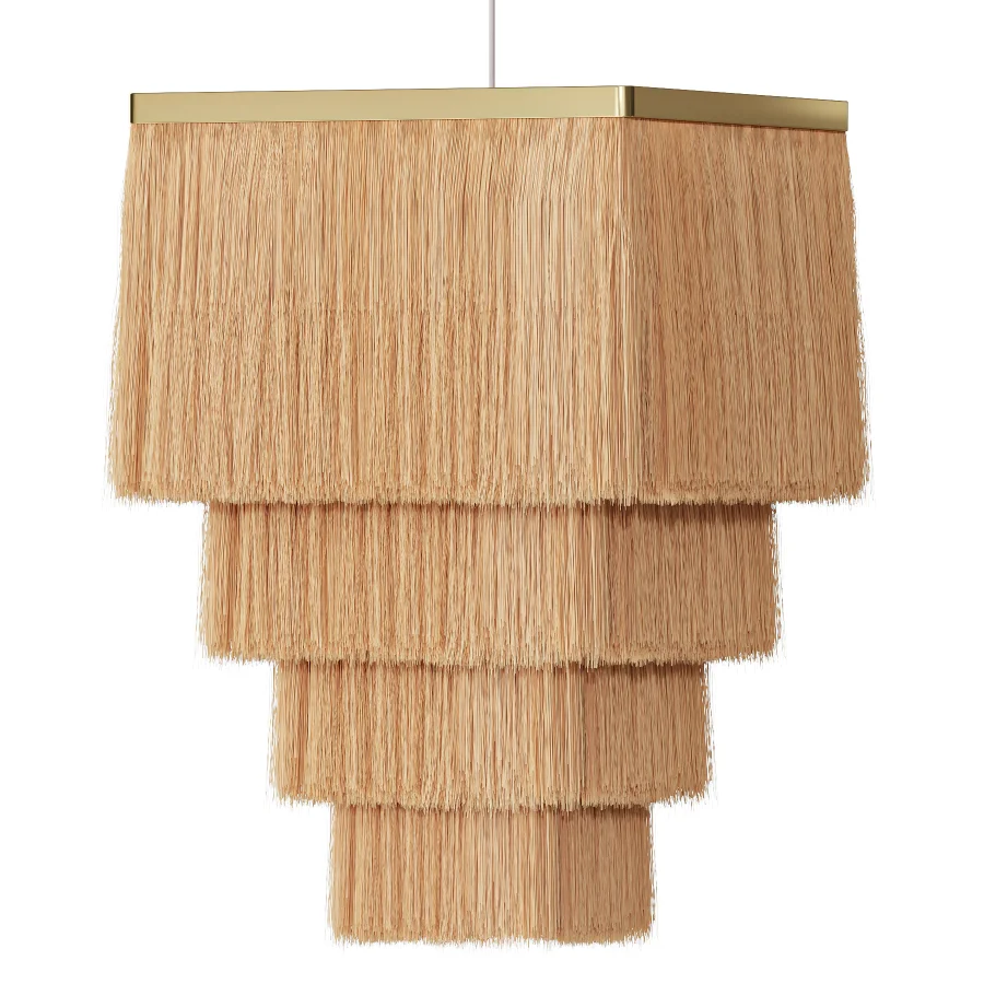 Square Fringed Pendant Lampshade Image 3