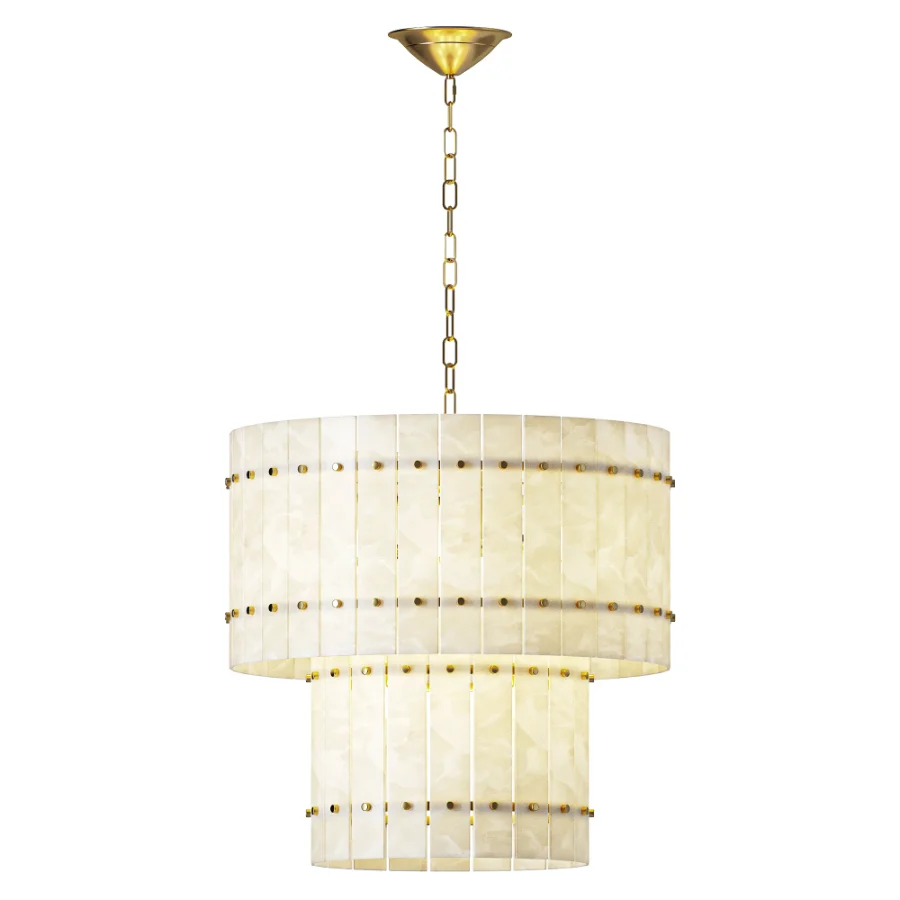 Valmont 2 Tier Marble Chandelier Image 2