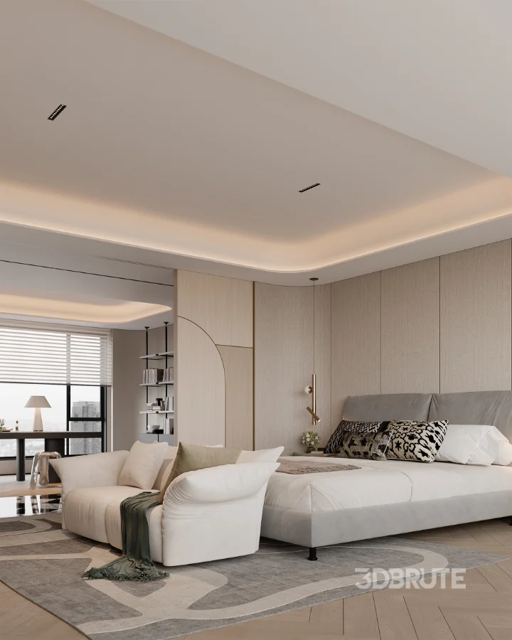 Modern master bedroom dressing room and work room Image 15