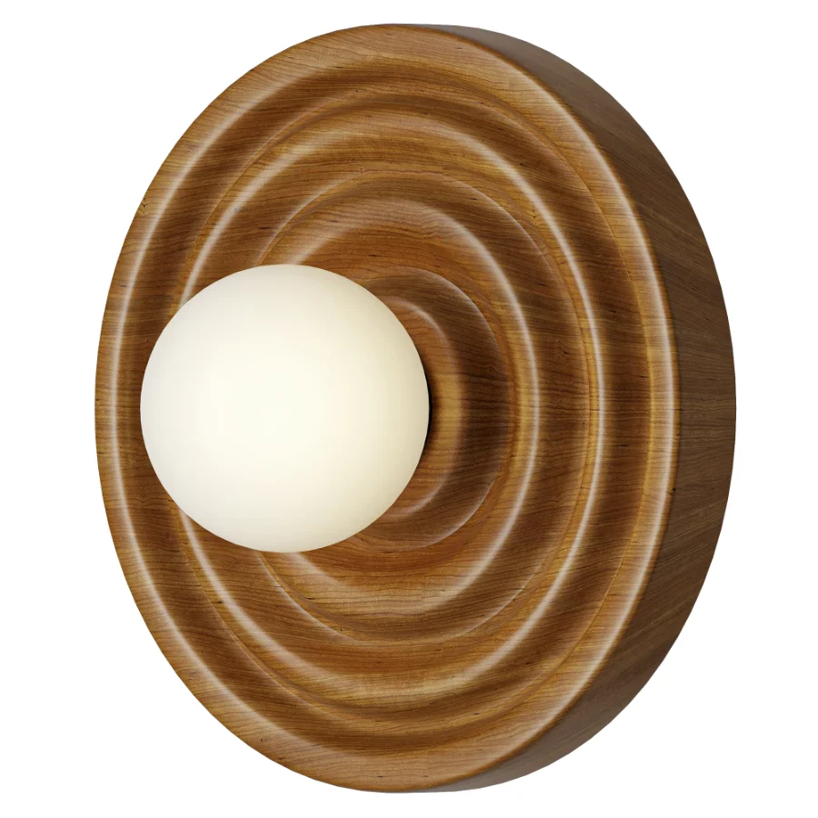 Radilum Grove Wood Glass Wall Lamp Image 2