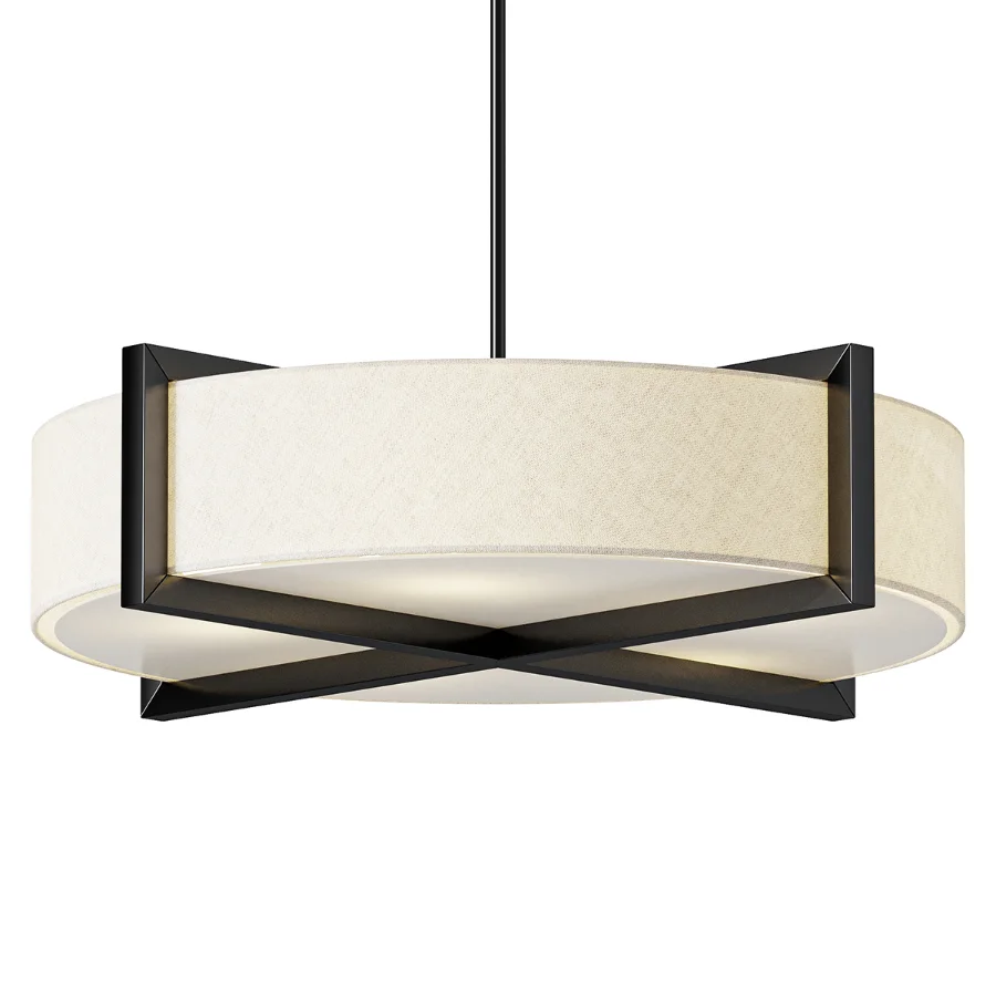 Uttermost Cresson Brass Linen Pendant Image 2