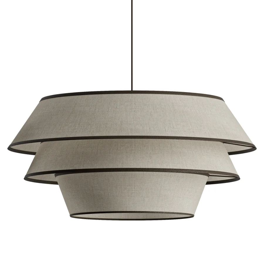 Biosag Tarivon Ivory Fabric Pendant Light Image 2