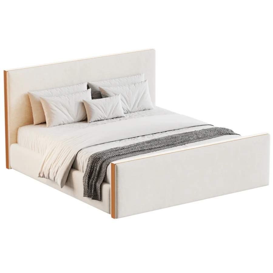 Schaefer Wood Trim High Footboard Bed Image 1