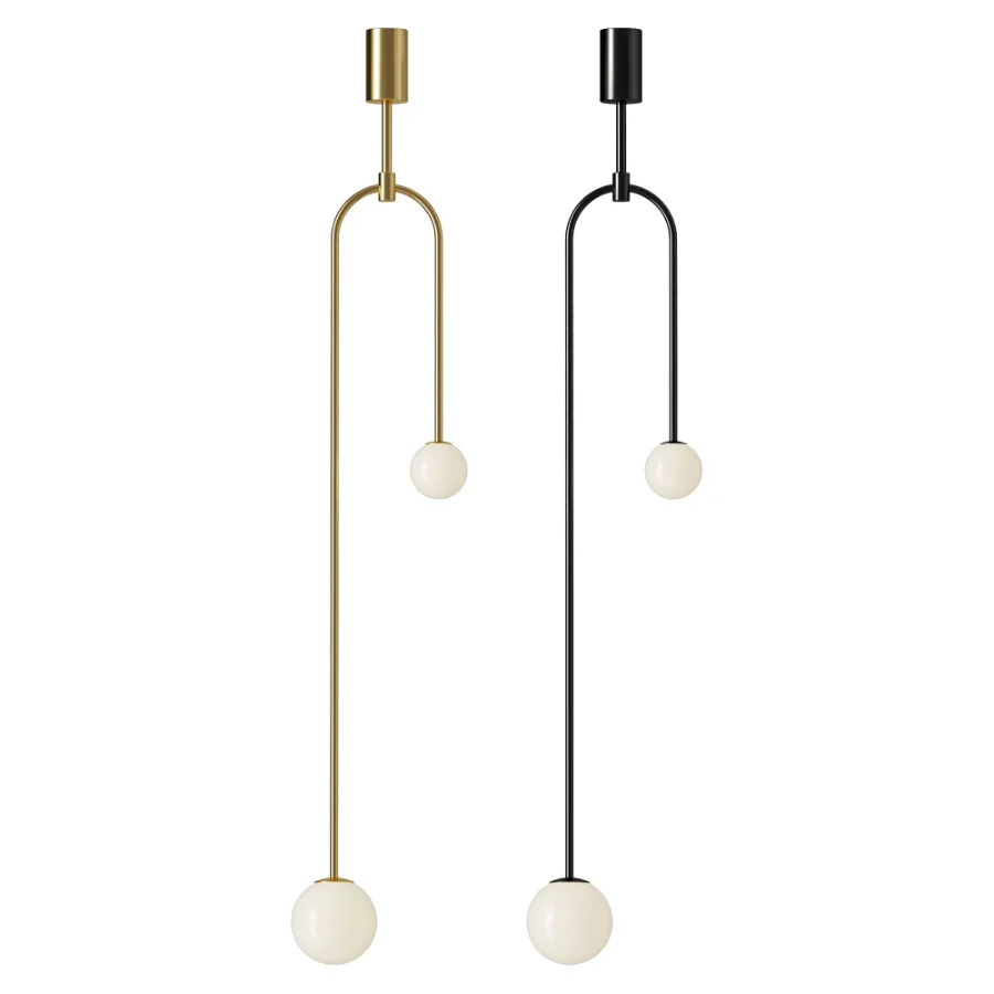 Modern White Globe Glass Metal Pendant Lamp Image 1