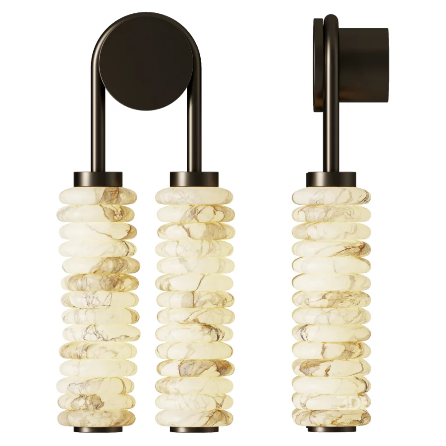 Vakkerlight Calla Ribbed Alabaster Wall Sconce Image 1
