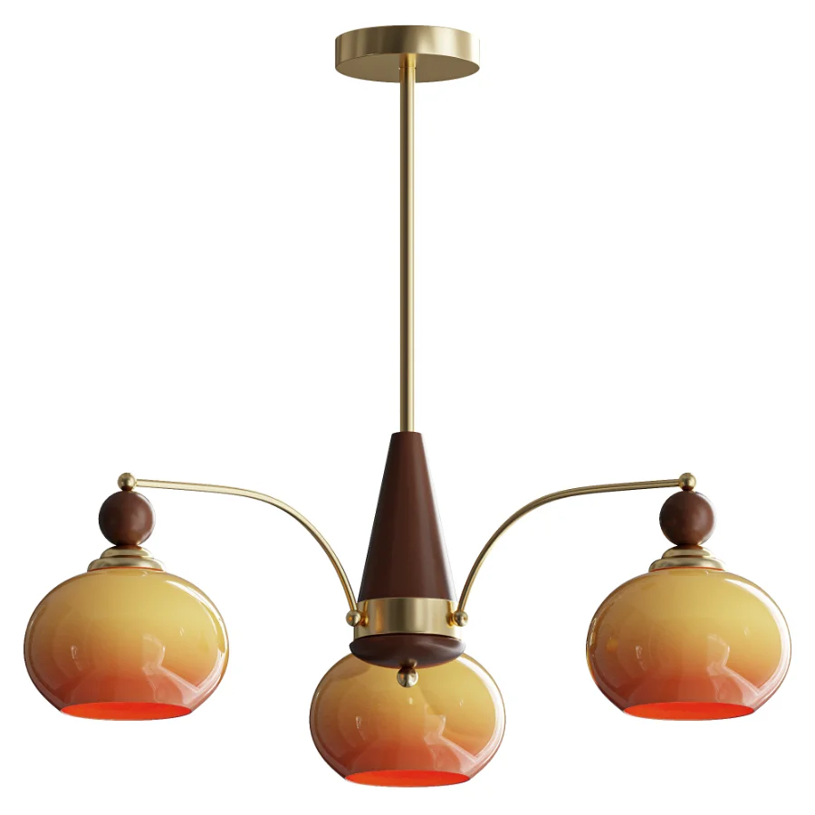 Retro Calliope Chandelier 3 lamps Image 1