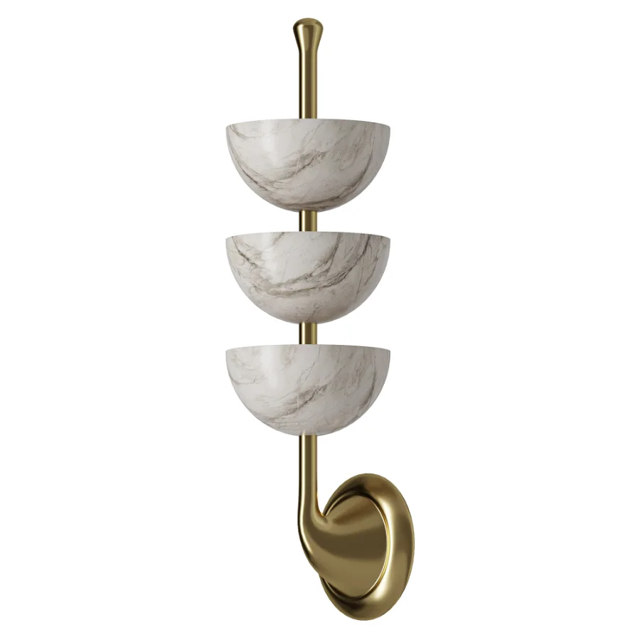 Broxle Athena Marble Copper Wall Light Image 3