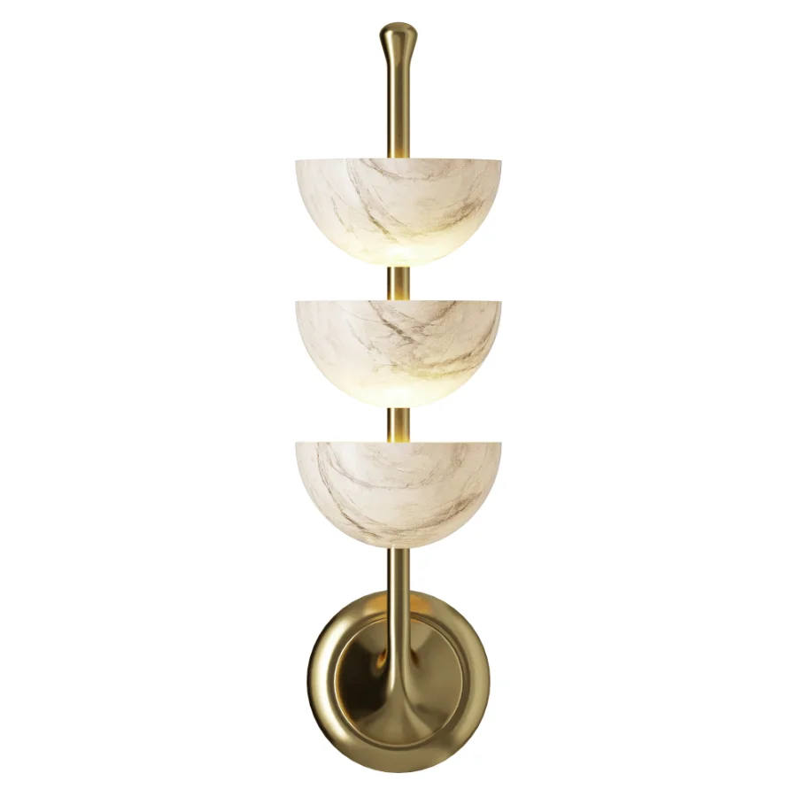 Broxle Athena Marble Copper Wall Light Image 2