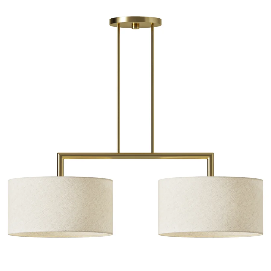 Monroe Brass Fabric Linear Chandelier Image 2