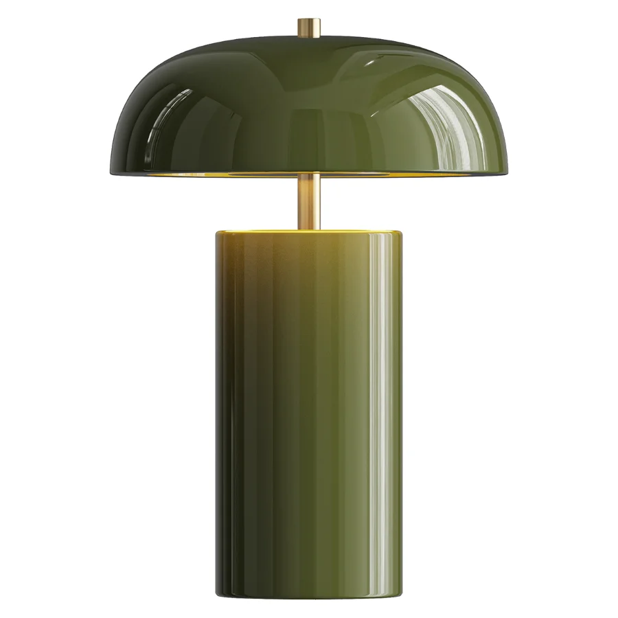 Green Metallic Dome Table Lamp Image 1