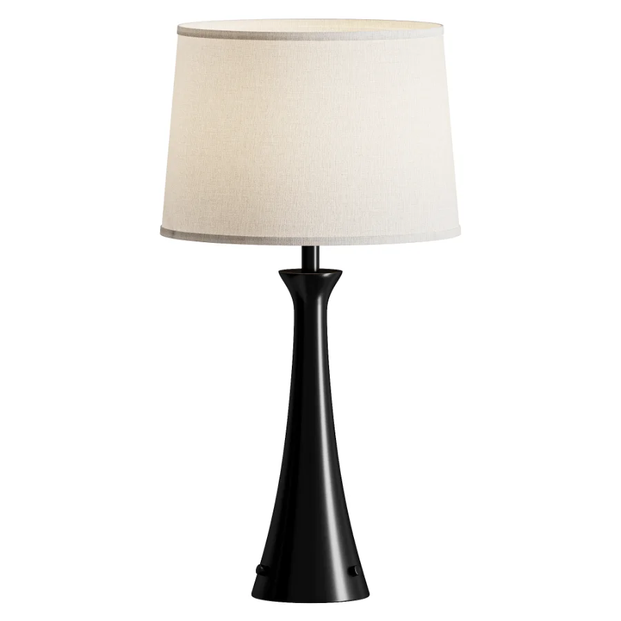 Black Finish Outlet USB Table Lamp Image 1