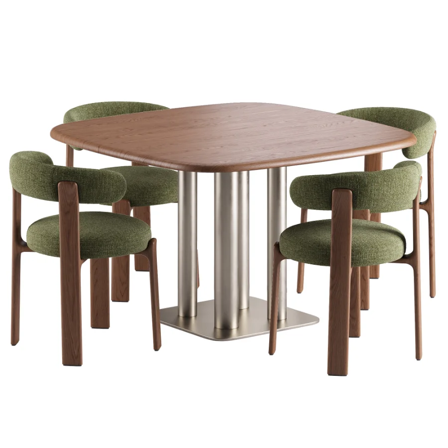 Granite Chair and Melvar Table Image 1