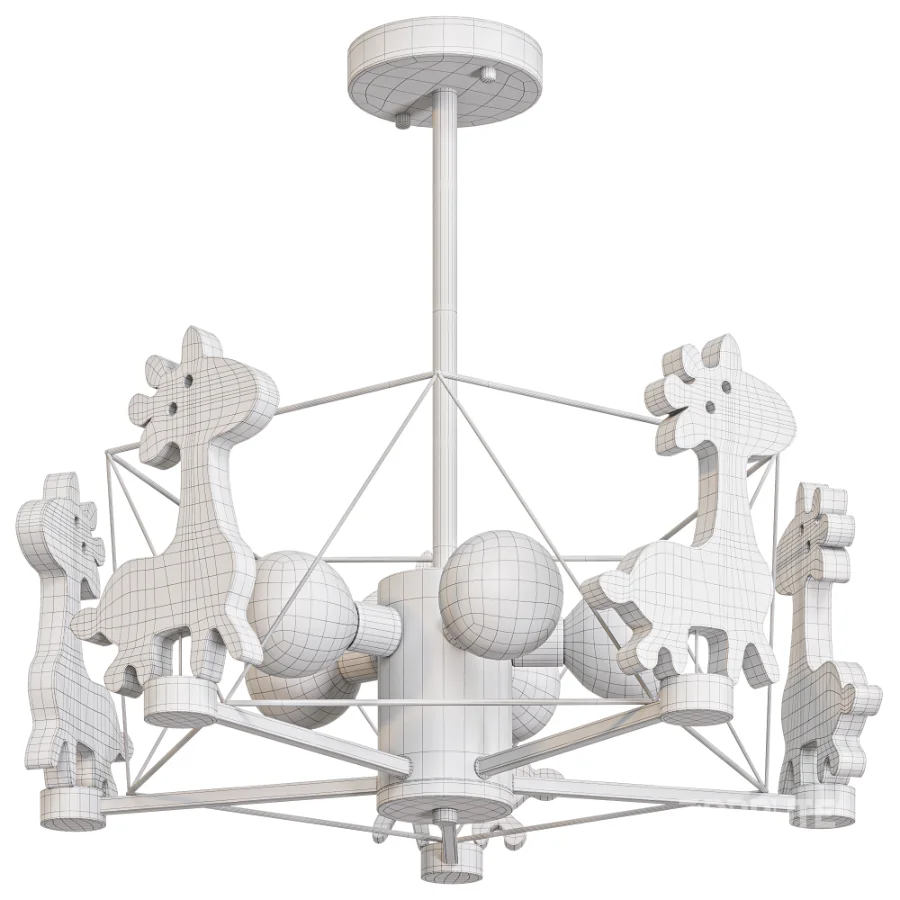 Lovely Deer Wooden Chandelier Image 7